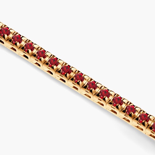 Naszyjnik tenisowy Luminy 3,0mm: złoto, rubiny